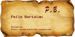Pelle Bertalan névjegykártya