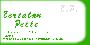 bertalan pelle business card